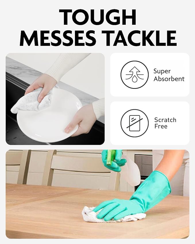 Fantasticlean Microfiber Cleaning Cloth Rolls-675 Sheets (9 Rolls of White) | 12'' by 12'', Super Absorbent, Lint-free, Tear-away Microfiber Towel Roll, for All-Purpose Cleaning