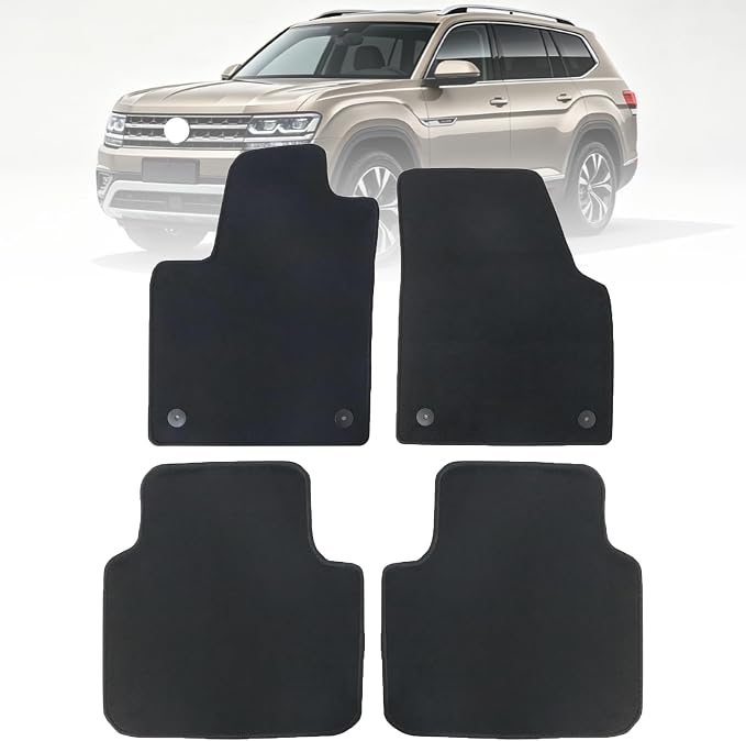 GXARTS Car Waterproof Floor Mats Carpet Full Set Compatible with Volkswagen Atlas 2018 2019 2020 2021 2022 2023 2024 2025 | All-Weather Protect, Non-Slip Backing Automobile Floor Liner
