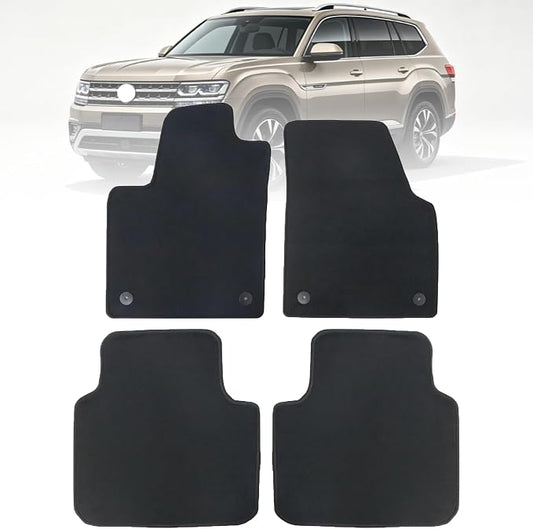 GXARTS Car Waterproof Floor Mats Carpet Full Set Compatible with Volkswagen Atlas 2018 2019 2020 2021 2022 2023 2024 2025 | All-Weather Protect, Non-Slip Backing Automobile Floor Liner