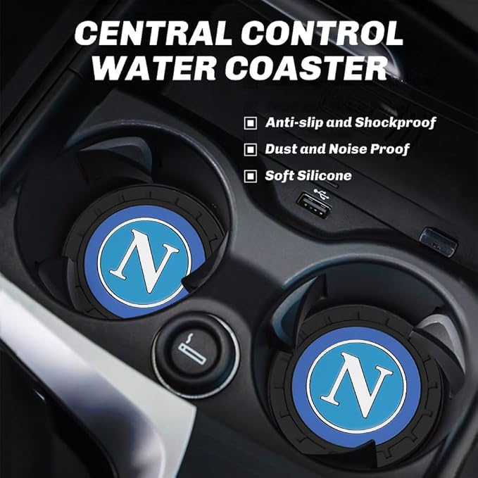 Cup Holder Insert Coaster for Napoli UEFA UCL Fans,Anti Slip Car Cup Coaster Interior Accessories