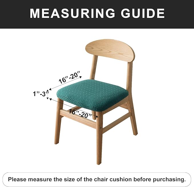 Genina Seat Covers for Dining Room Chair Seat Slipcovers Kitchen Chair Covers (Teal, 4 Pcs)