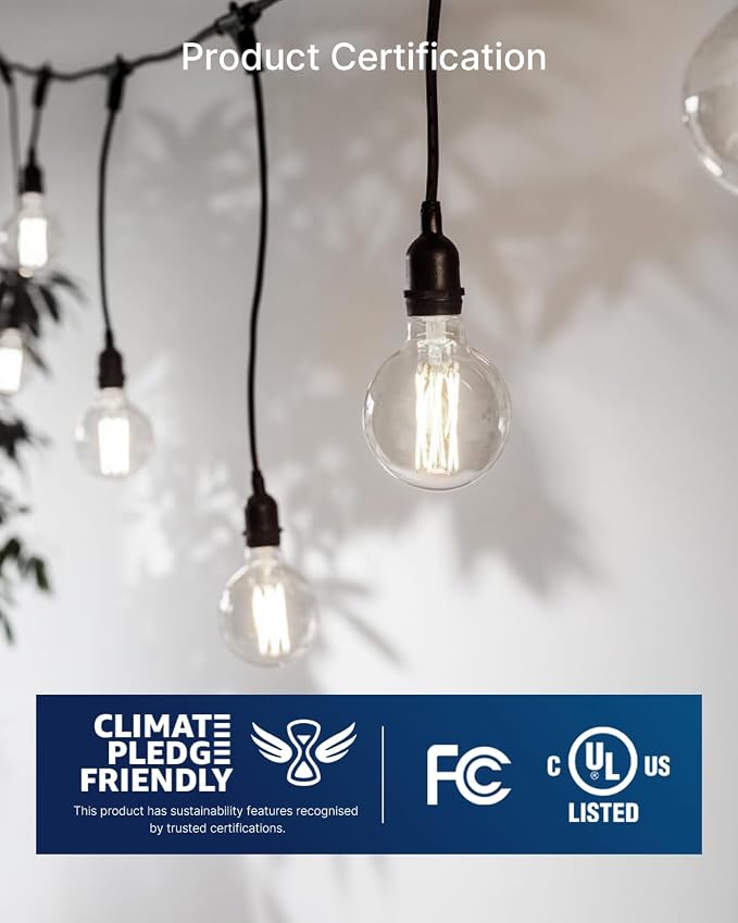 FLSNT 6 Pack G25 LED Globe Edison Bulbs for Bathroom Vanity & Mirror Lighting, 2700K Soft White, CRI90+ Dimmable, 40W Equivalent, 400LM, E26 Base, Clear Glass Decorative Bulbs, UL Listed