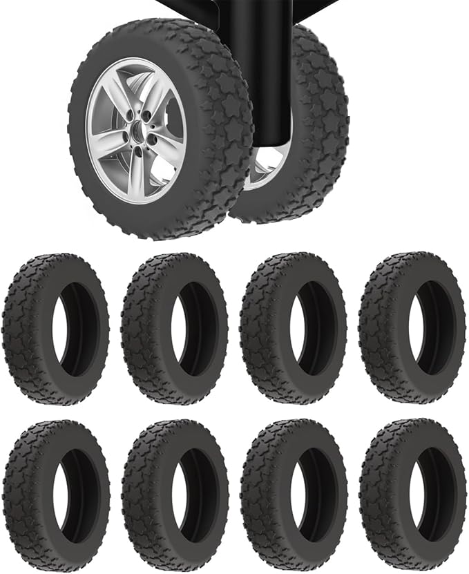 8PCS Luggage Wheel Covers,Premium Silicone Protectors for 2-2.4" Spinner Wheels Anti-Slip,Ultra-Quiet & Wear-Resistant Travel Accessories(Black)