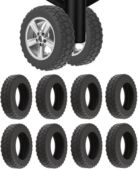 8PCS Luggage Wheel Covers,Premium Silicone Protectors for 2-2.4" Spinner Wheels Anti-Slip,Ultra-Quiet & Wear-Resistant Travel Accessories(Black)