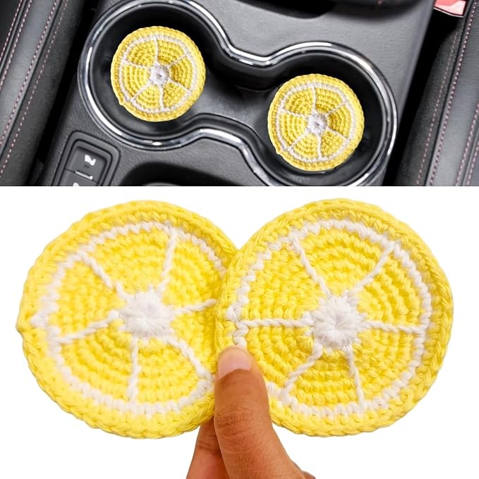 Cotton Crotchet Fruit Car Coaster Set (Sunny Peel)