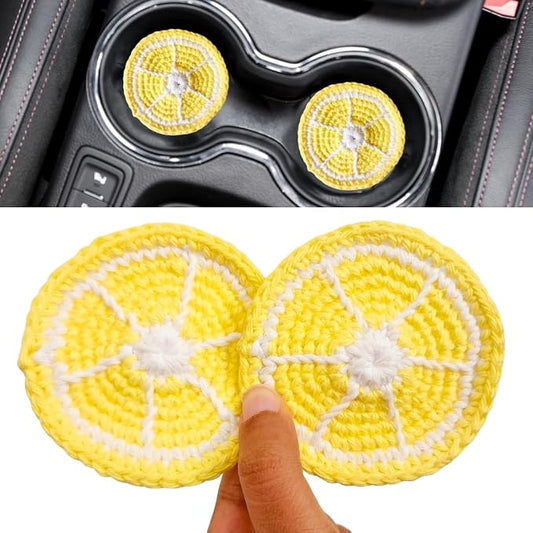 Cotton Crotchet Fruit Car Coaster Set (Sunny Peel)
