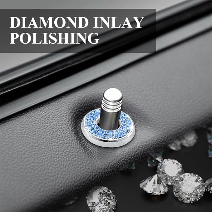 4PCS Bling Car Inner Door Lock Covers, Bling Car Accessories, Crystal Auto Decals for Women Girls, Sparkly Rhinestones Auto Door Bolt Decorations Compatible with B-e-n-z A/B/C/D/E Class