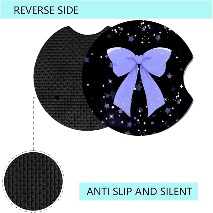 Car Cup Holder Coaster, Neoprene Universal Non-Slip Cup Holders, Car Accessories Interior for Women and Man Interior Sets 2 Pack (RYD-BD08)