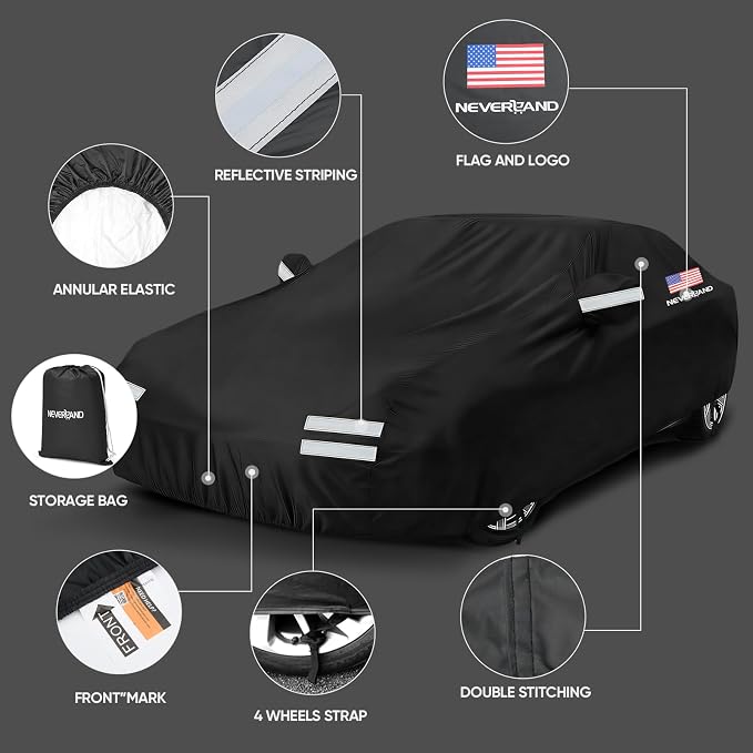Car Cover Compatible with Chevy Camaro, Full Car Covers Waterproof All Weather Dustproof, Snowproof, UV Protection Car Covers for Automobiles Universal Fit Chevy Camaro