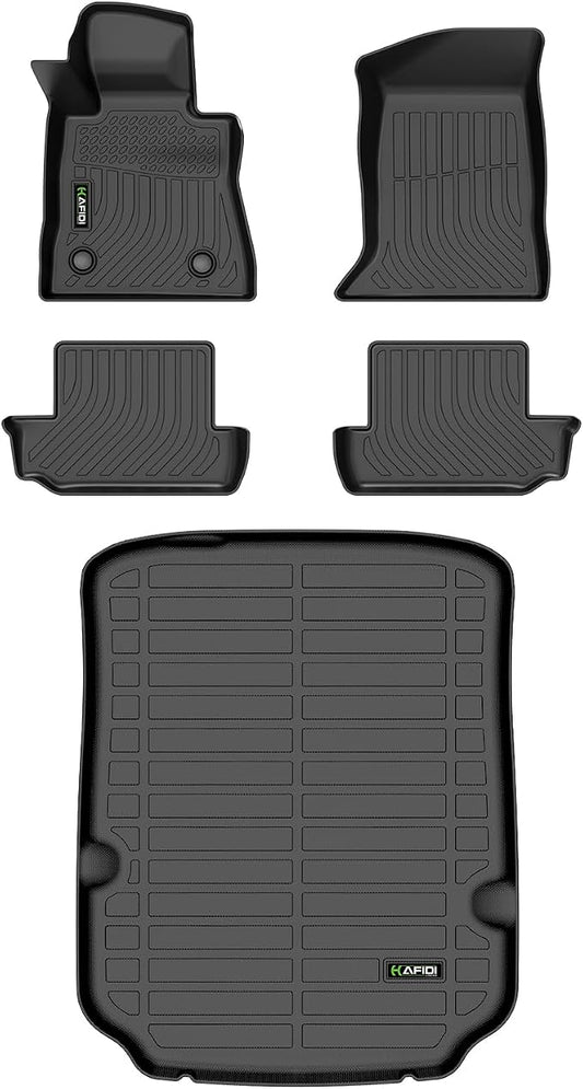 HAFIDI® Floor Mats & Cargo Liner Set Fit for 2016-2024 Chevy Chevrolet Camaro All Weather Protection TPE Anti-Slip Automotive Full Set Floor Liners Custom Accessories - Black