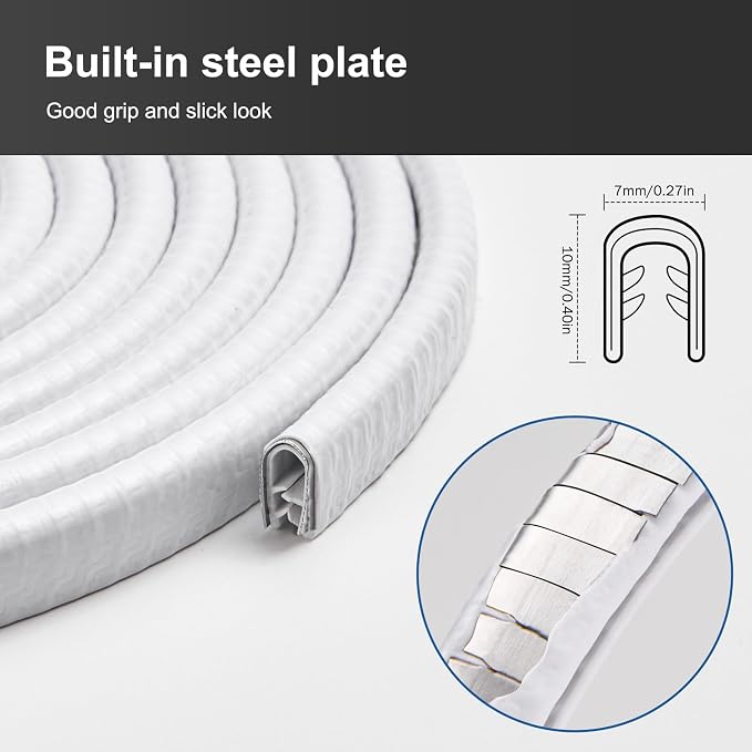 Car Door Edge Guards 32Ft(10M) Universal Rubber U Shape Edge Trim Car Door Protector Edge Guards Rubber Seal Protector for Most Car Rucks SUV Installation, No Glue Required, White