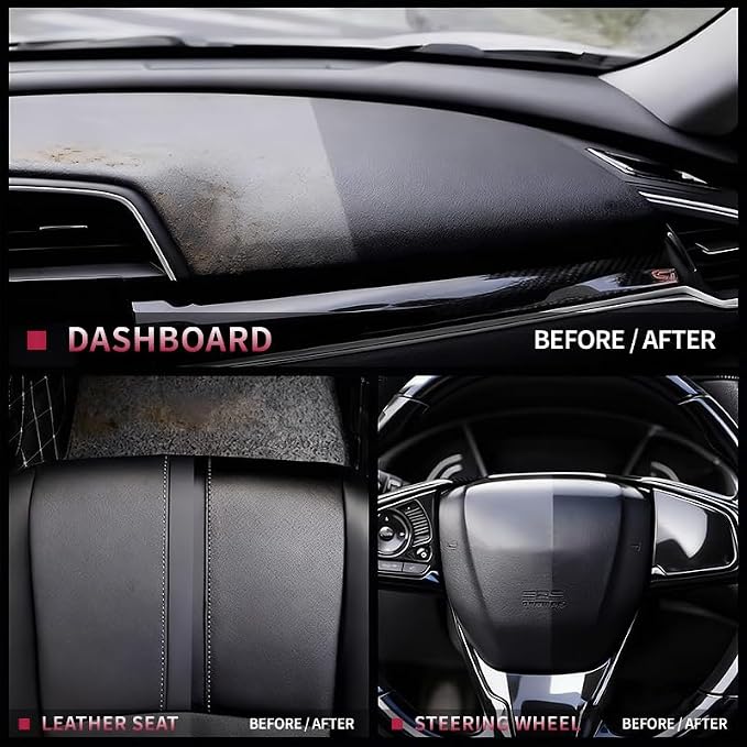 Car Interior Cleaner & Protectant- Multi-Surface Detailing Spray Cleans Dashboard, Plastic, Leather Seats & Glass-Removes Dust & Stains, Streak Free Finish Formula for Cars, Trucks, SUVs,RVs & More