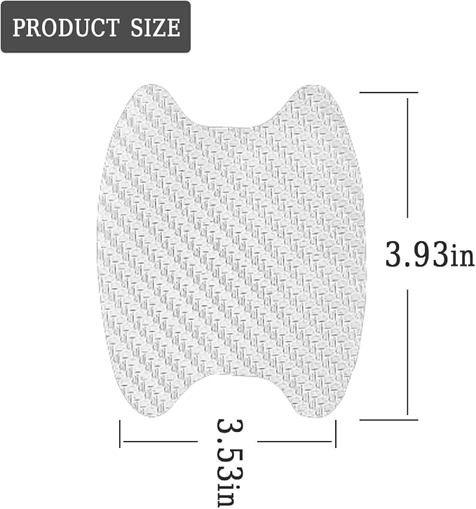 4PCS Carbon Fiber Anti-Scratches Car Door Cup Protector, Non-Marking Auto Door Handle Protective Film, Universal for Most Car Handles (Silver/4PCS)