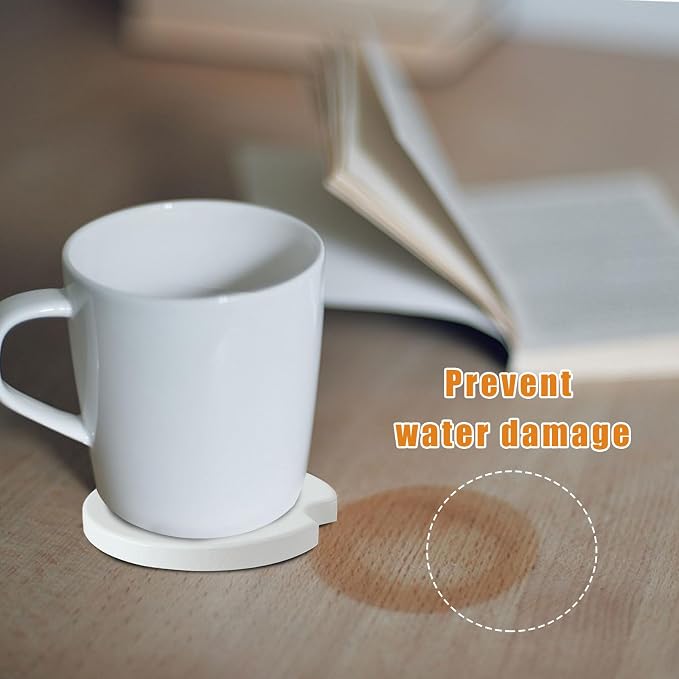 Ceramic Sublimation Blanks Car Coasters for Car Cup with Finger Notch for Easy Removal Ceramic Car Cupholder Auto Cupholder Keep Vehicle from Cold Drink Sweat Stain Spill (48)