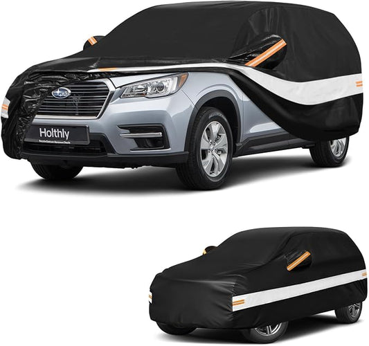 10 Layers SUV Car Cover Custom Fit for Subaru Ascent (2018-2026), Waterproof All Weather for Automobiles, Outdoor Full Cover Sun Dust Rain Protection with Cotton. Black