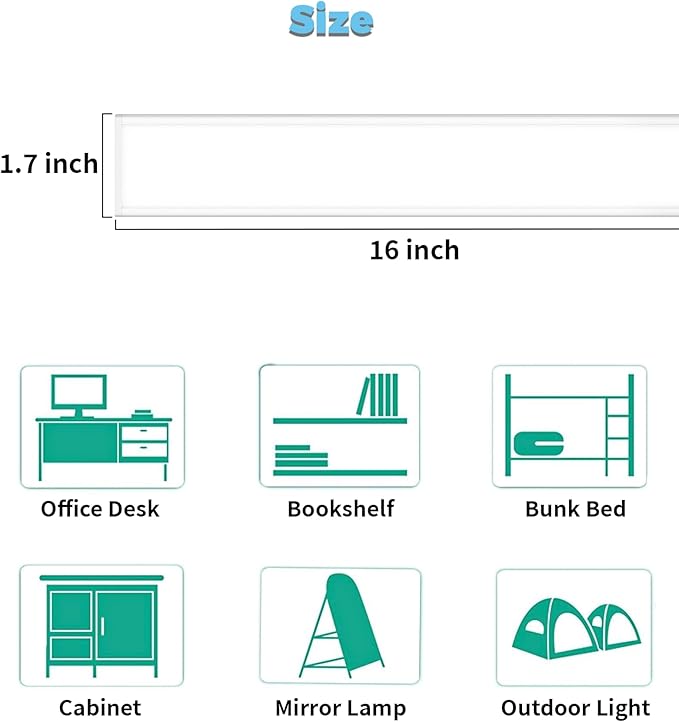 ASOKO 16Inch Under Cabinet LED Workbench Light Plug in Dimmable 6000K | ASOKO 16" Under Cabinet LED Light, Dimmable 700LM 6000K Plug in Workbench Desk Light with Memory, Kitchen Sink