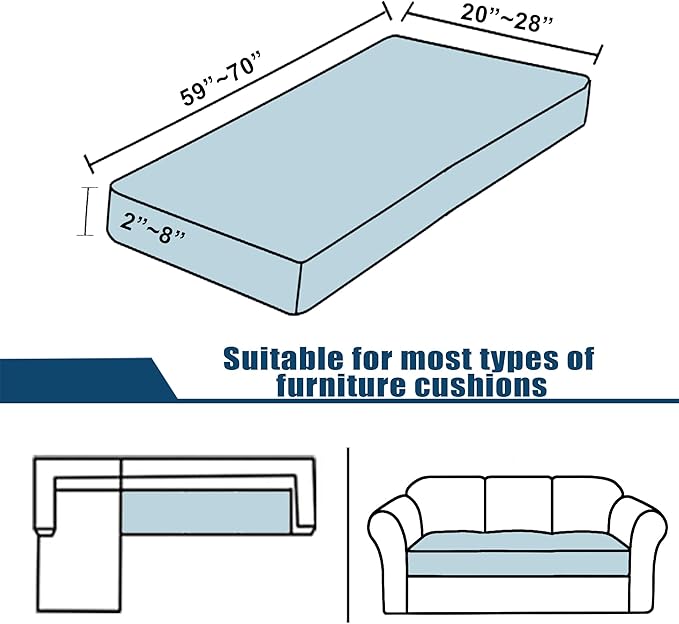 Waterproof Couch Cushion Covers Sofa Seat Cover, Stretch Sofa Cushion Slipcovers for Sectional Sofa, Reversible Furniture Protector Covers for Kids Pets, Washable(Large, Camel)