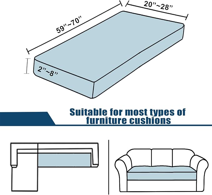 Waterproof Couch Cushion Covers Sofa Seat Cover, Stretch Sofa Cushion Slipcovers for Sectional Sofa, Reversible Furniture Protector Covers for Kids Pets, Washable(Large, Sand)
