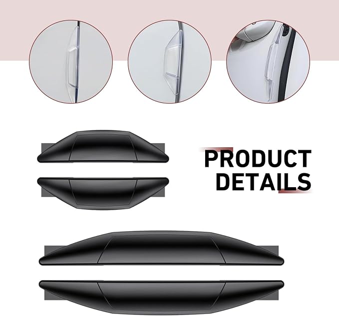 4PCS Car Door Edge Guards, Car Door Anti-Collision Strips, Self-Adhesive Car Door Protector Edge Guards with Airbag, Universal Protection Decorative Covers (Black)