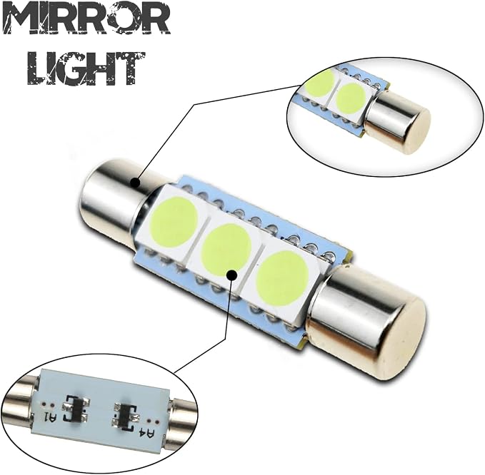 iBrightstar 6614F LED Bulbs, 29mm 6612F Super Bright Car Visor Vanity Mirror Led Bulbs for Vanity Mirror Lights and Sun Visor Lights, Ice Blue