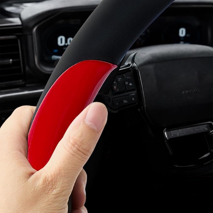 Yangday Leather Steering Wheel Cover for Toyota RAV4 Corolla Camry Highlander, 14.5-15 inches Car Steering Wheel Cover with Non-Slip Breathable (Bright Red)