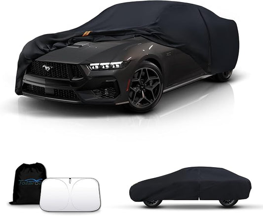 Car Cover Outdoor Coupe Covers(Length up to 193 inch) Universal Fit for Ford Mustang,Chevrolet Camaro Corvette,Toyota Camry,Tesla Model 3,BMW 3/4 Series,VW Jetta etc,Size C4(See Size Chart)