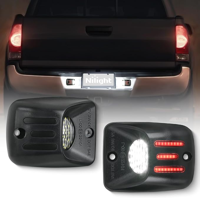 Nilight License Plate Lights Compatible with 1995 1996 1997 1998 1999 2000 2001 2002 2003 2004 Toyota Tacoma Red OLED Neon Tube 6000K White 2PCS Pack