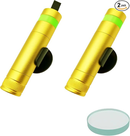 Allelic 2026 Upgraded Window Breaker Seatbelt Cutter, Window Breaker, Glass Breaker, 2-in-1 Emergency Car Escape Tool - Extended Tungsten Hammer Tip Shatters Tempered Glass (2 PCS, Gold)