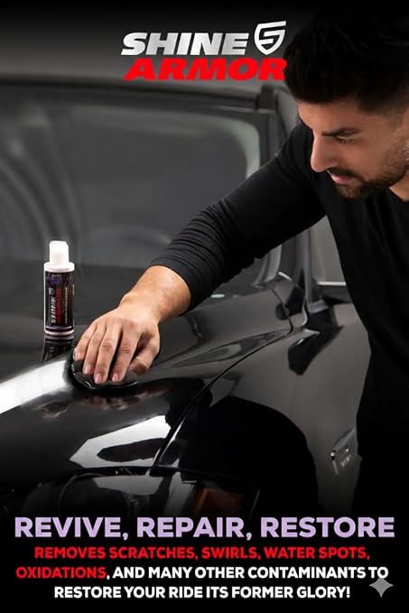 SHINE ARMOR Car Scratch Remover 4oz (2 Pack) - Advanced Car Paint Scratch Repair & Restorer, Revives Faded Paint, Scratch Remover for Vehicles, Corrects Surface Marks & Leaves Streak-Free Gloss