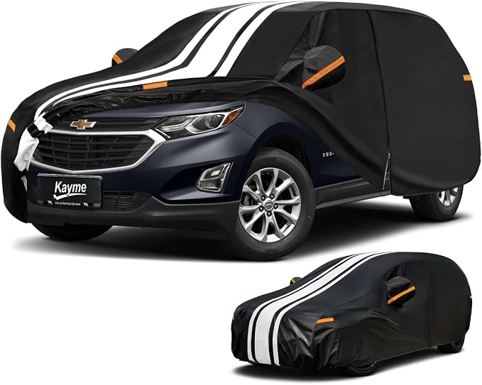 Kayme Heavy Duty Car Cover Custom Fit for Chevrolet Equinox (2004-2026) Waterproof All Weather for Automobiles, Gift with Tape/Towel, Outdoor Full Exterior Cover Rain Snow Sun UV Protection.