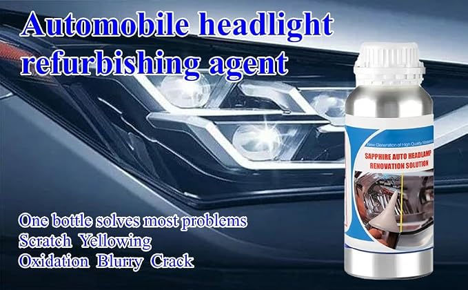 Car Headlight Scratch Repair Liquid,Polymer Car Headlight Liquid,Polishing Tool for,Restore and Repair Dull Yellow Headlights (800, Grams)