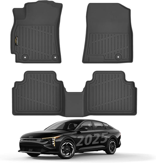 Floor Mats Custom for Kia K4 2025 2026 All Weather TPE Rubber Protection Front & Rear Row Anti-Slip Automotive Floor Liners for Kia K4 2025 Accessories | All Weather TPE Rubber Floor Liners Front & Rear Row Anti-Slip for K4 Accessories, Black