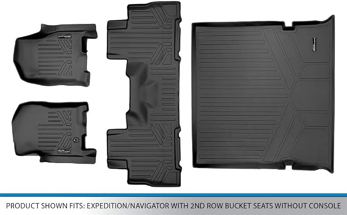 SMARTLINER Floor Mats and Cargo Liner Set Compatible with 2007-2010 Ford Expedition