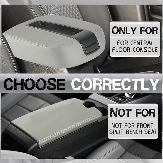 Upgrade Center Console Armrest lid Cover for Chevy GMC, 19328717, Gray | For Silverado/Sierra 1500 2500HD 3500HD 2007-2013, Suburban1500/2500HD/3500HD, Avalanche, Yukon/Yukon XL & Tahoe 2007-2014