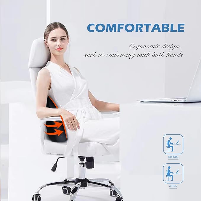 Super Cozy Lumbar Support Pillow for Car/Office Chair, 100% Memory Foam | Lumbar Pillow with Breathable Removable Cover, Ergonomic Design - Back Support for Back Pain Relief(Adjustable Strap, Black)