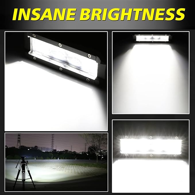 Slim LED Light Bar 5 Inch, AKD Part 72W Spot Flood Combo Small LED Pods Off Road Driving Lights Mini LED Light Bar Slim Work Lights for Trucks Motorcycle UTV ATV SUV Dirt Bike Lawn Mower