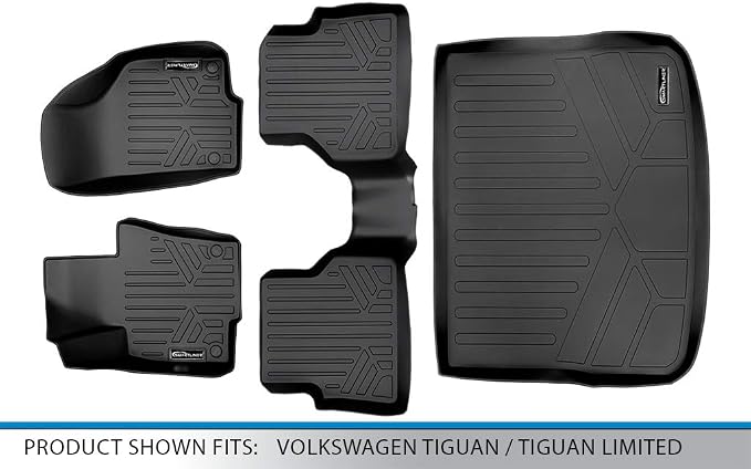 SMARTLINER Custom Fit Floor Mats 2 Rows and Cargo Liner Set for 2009-2017 Volkswagen Tiguan