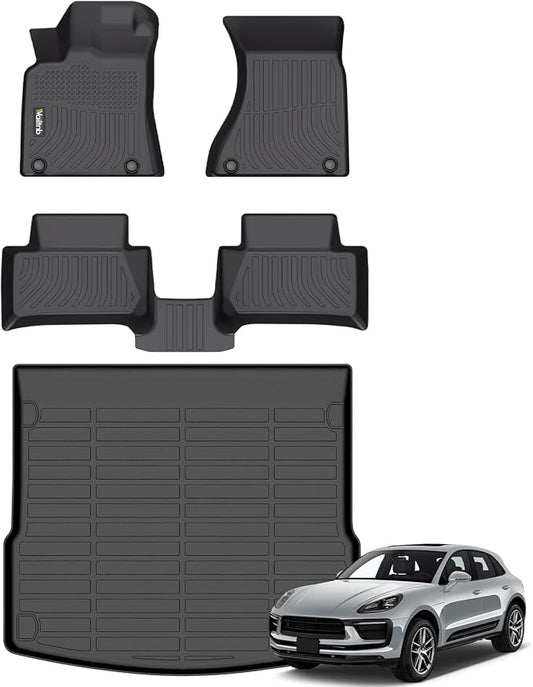 Wailtnb-Mats for Porsche Macan 2014-2026 S/Turbo/S Diesel/GTS (Not for EV) Floor Mat Cargo Liner All Weather Floor Liner Car Mat for Macan Custom Fit Automotive Full Set Accessories
