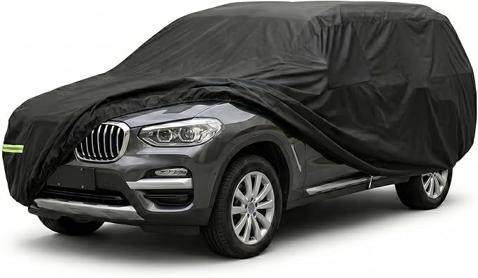 Favoto Waterproof Car Cover Outdoor All Weather SUV Cover Car Tarp | Sun Rain Proof Breathable Car Cover for Automobiles Universal Fit SUV (191–201 in) for MDX, Durango, Highlander, Ascent etc.