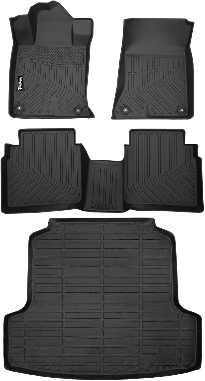 Wailtnb-Car Floor Mats & Cargo Liner Set for Nissan Altima 2019-2025 2026 All Weather Floor Mats for Nissan Altima 19-26 Cargo Liner TPE Waterproof Trunk Liners Full Set Accessories for Altima