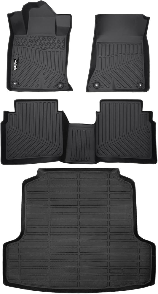 Wailtnb-Car Floor Mats & Cargo Liner Set for Nissan Altima 2019-2025 2026 All Weather Floor Mats for Nissan Altima 19-26 Cargo Liner TPE Waterproof Trunk Liners Full Set Accessories for Altima
