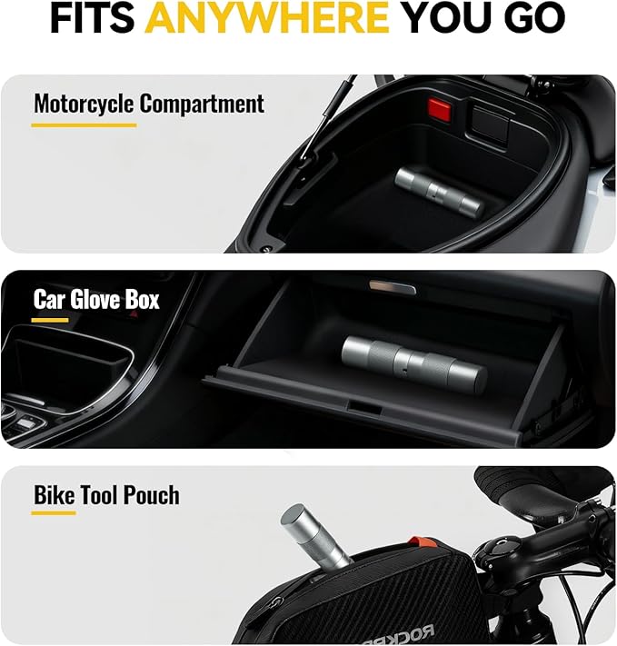 AUTOWN Compact Tire Repair Kit with Plugs Fix Punctures & Plug Flats with Ease - Capsule Style Flat Tire Puncture Repair Kit for Motorcycle, Car, ATV, UTV, Mountain Bike, Etc