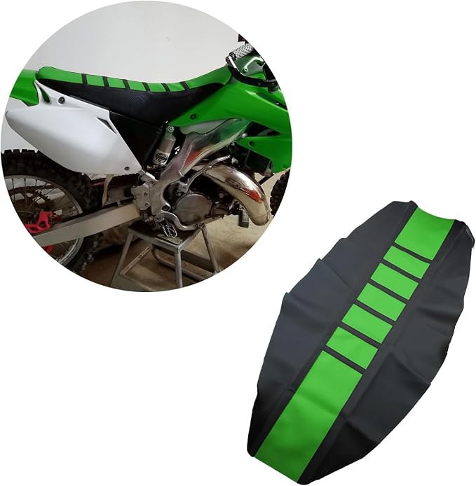 Motorcycle Universal Seat Cover Non-Slip Suitable Rubber Striped Seat Covers Soft For KX60 KX65 KX80 KX85 KX100 KX125 KX250 KX250F KX250R KX300 KX400 Dirt Pit Bike Motocross Off Road Motorbike