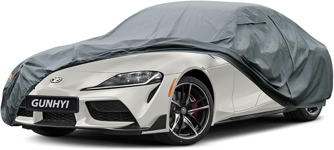 GUNHYI Premium Car Cover Custom Fit Toyota Supra(2019-2026), 16 Layers Heavy Duty Car Cover Waterproof All Weather with Zipper Door for Sun Rain Snow Dust Uv Protection