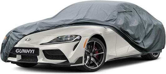 GUNHYI Premium Car Cover Custom Fit Toyota Supra(2019-2026), 16 Layers Heavy Duty Car Cover Waterproof All Weather with Zipper Door for Sun Rain Snow Dust Uv Protection