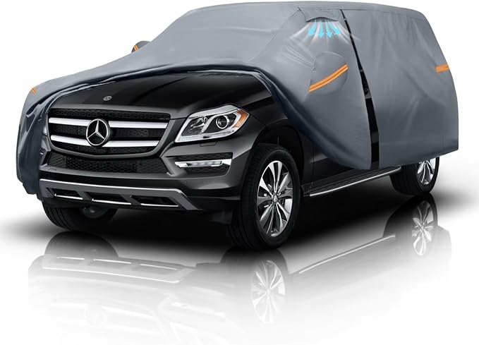 Large SUV Car Cover for Mercedes-Benz GLS-Class (2015-2026) 100% Waterproof All Weather, Heavy Duty Outdoor Full Exterior Covers Rain Sun Wind UV Protection.