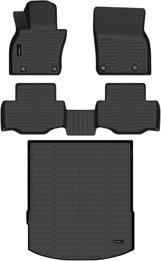 Auxko All Weather Floor Mats Cargo Mat Fit for 2026 2025 Mazda CX-70 & CX70 PHEV TPE Liners Mazda CX70 Accessories All Season Guard Odorless Anti-Slip Floor Mats Trunk Liner