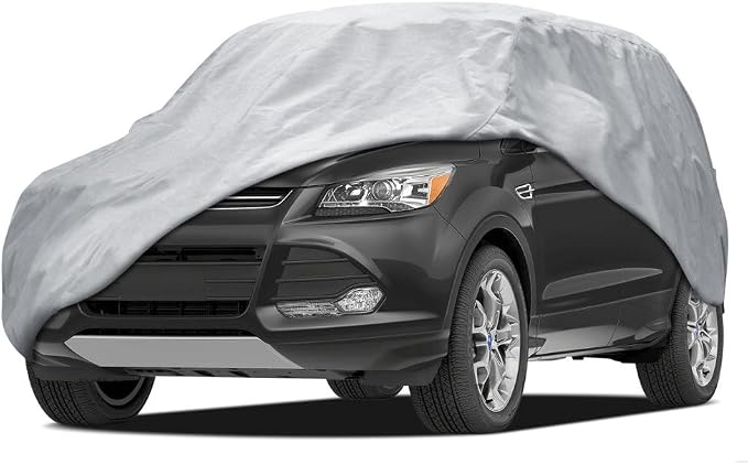 BDK SUV & Van Car Cover – Water-Resistant All-Weather Indoor/Carport Vehicle Cover with UV & Dust Protection, Breathable, Scratch-Proof Lining – Fits SUVs, Vans up to 200" (200L x 77W x 60H)