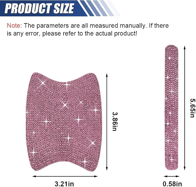 ZIMISI 10PCS Bling Car Door Handle Protector, Crystal Rhinestone Anti-Scratch Car Bowl Decoration Sticker Decal, Universal Auto Exterior Door Protective Covers Accessories for Women (Pink)