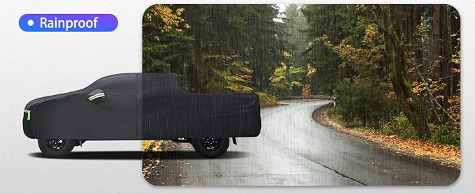 Pickup Truck Cover Custom Fit for Ram 1500 2009-2026, 6 Layers Car Cover Waterproof All Weather for Automobiles,Outdoor Full Exterior Cover,Rain, Sun, Wind Protection,Black